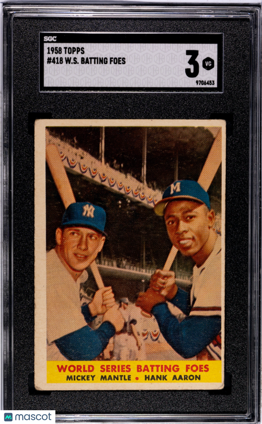 1958 Topps W. S. Batting Foes #418 SGC 3