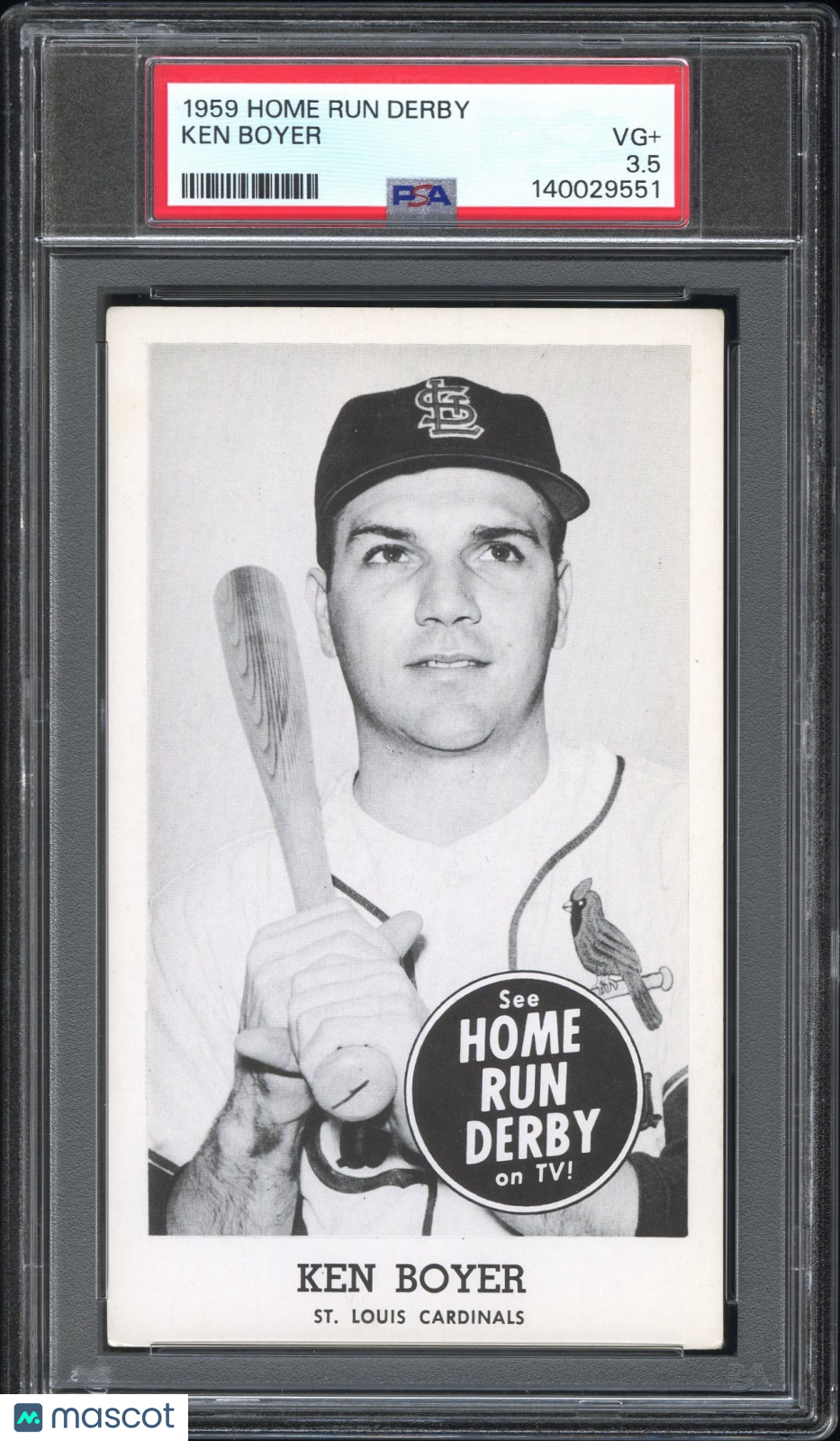 1959 Home Run Derby Ken Boyer PSA 3.5
