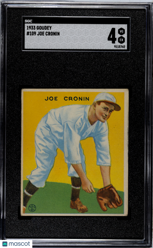 1933 Goudey Joe Cronin #109 SGC 4
