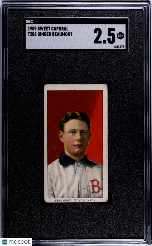 1909 Sweet Caporal (T206) Ginger Beaumont SGC 2.5