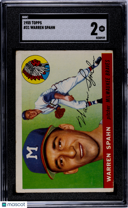 1955 Topps Warren Spahn #31 SGC 2