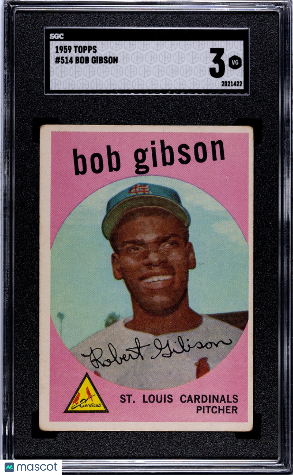 1959 Topps Bob Gibson #514 SGC 3