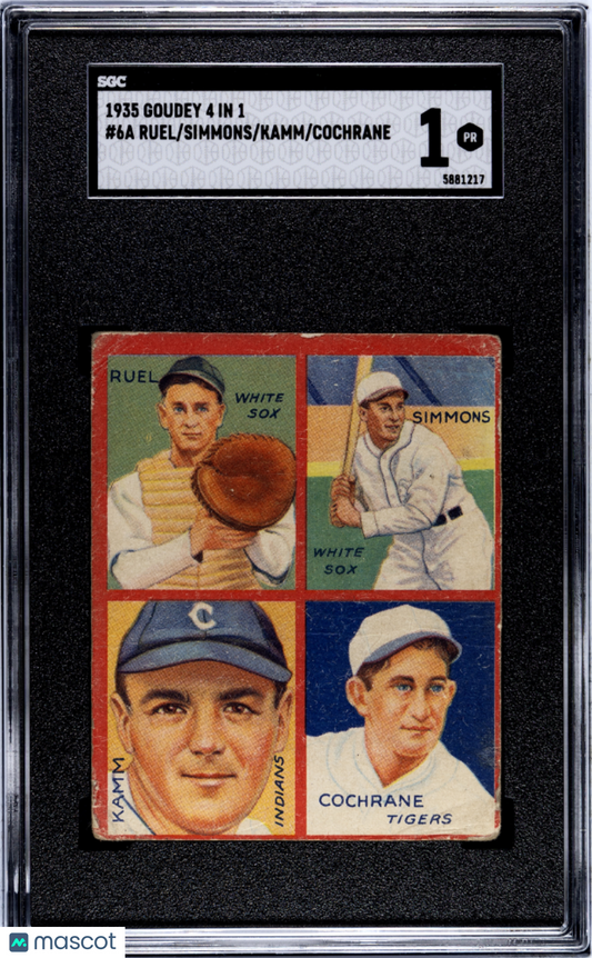 1935 Goudey 4 In 1 Cochrane Kamm Simmons Ruel #6A SGC 1
