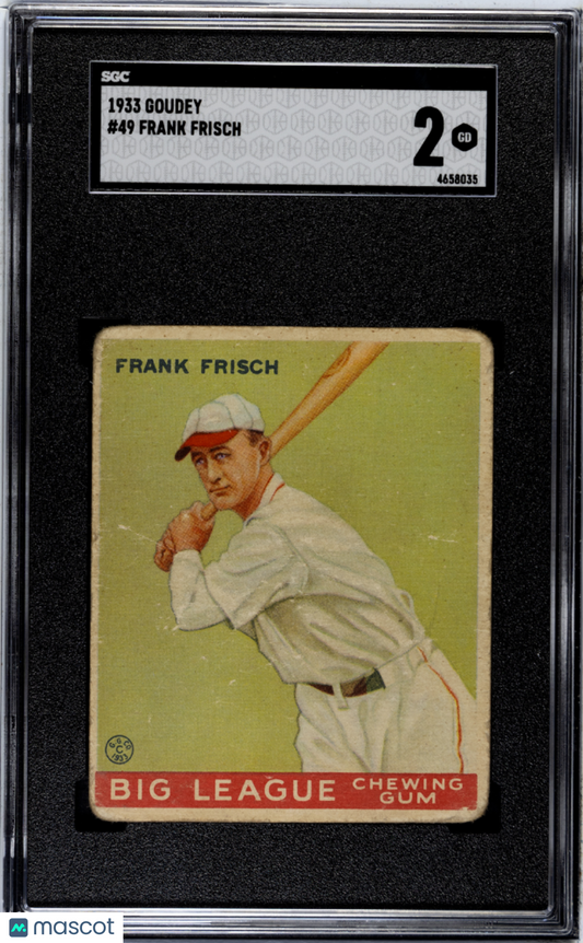 1933 Goudey Frank Frisch #49 SGC 2