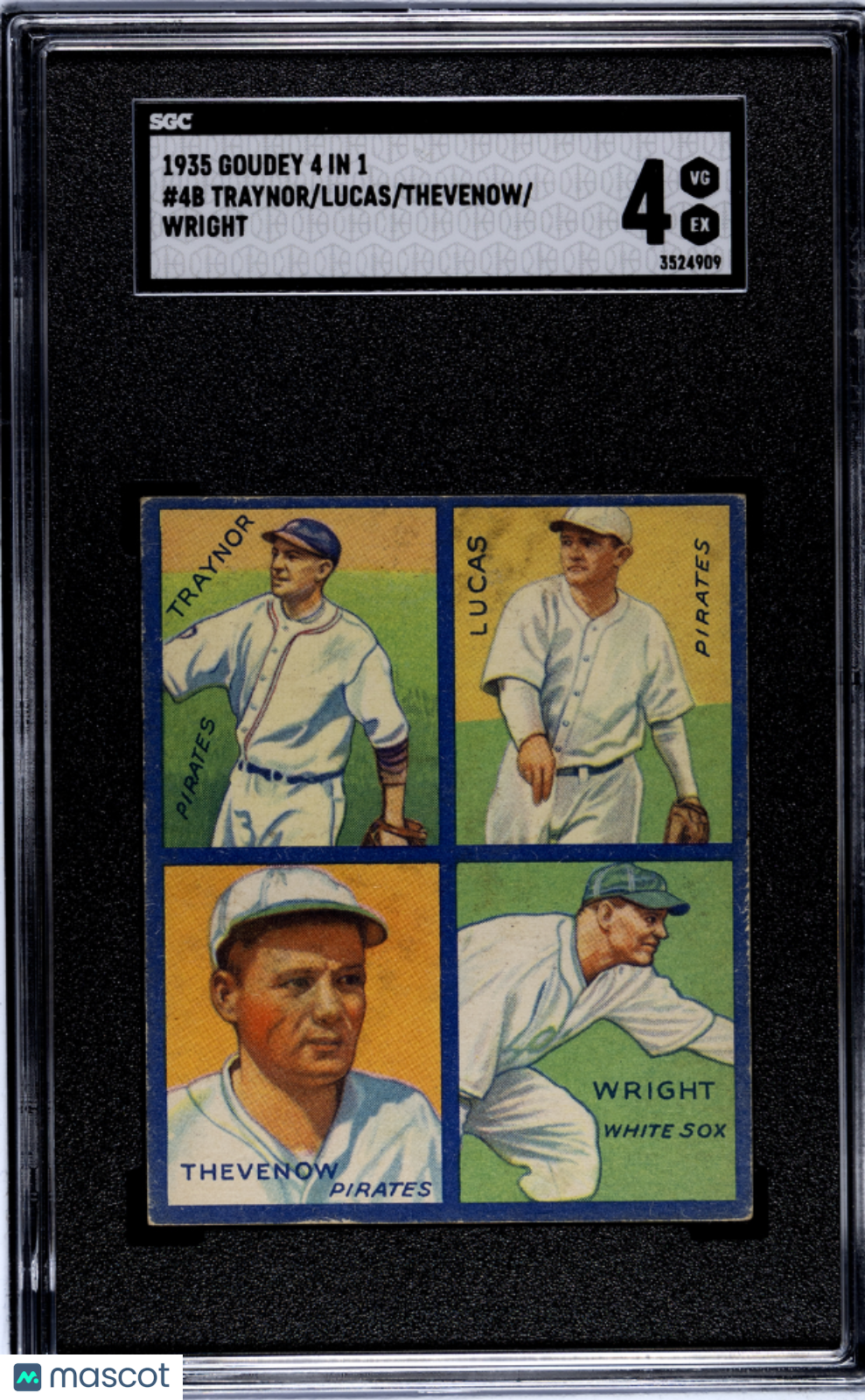 1935 Goudey 4 In 1 Wright Thevenow Lucas Traynor #4B SGC 4