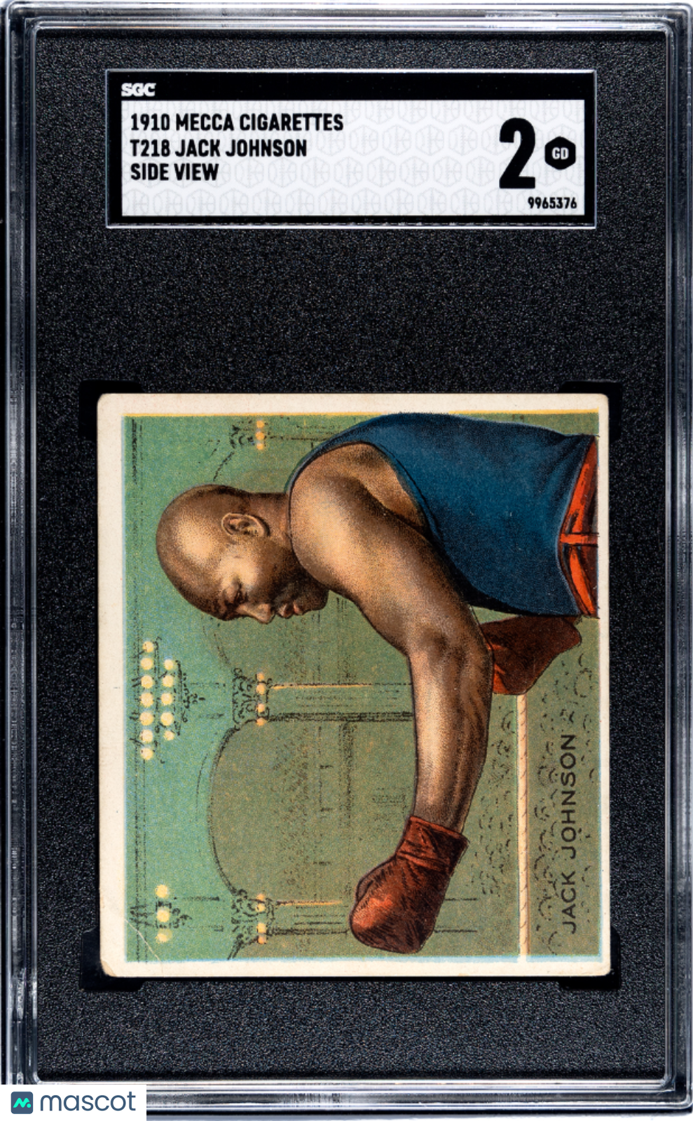 1910 Mecca Cigarettes (T218) Jack Johnson Side View SGC 2