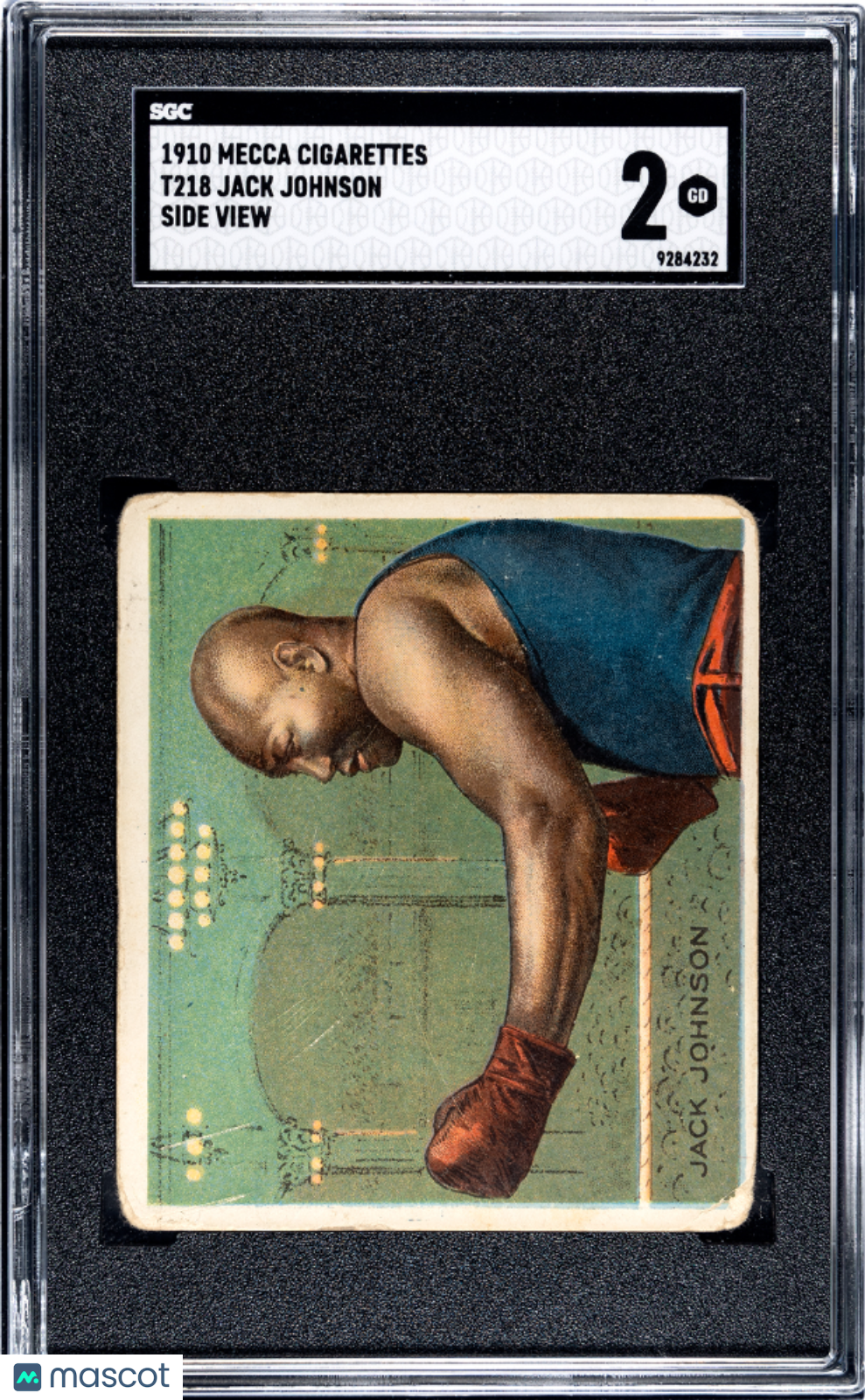 1910 Mecca Cigarettes (T218) Jack Johnson Side View SGC 2