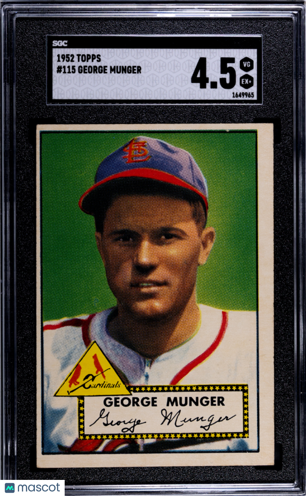 1952 Topps George Munger #115 SGC 4.5