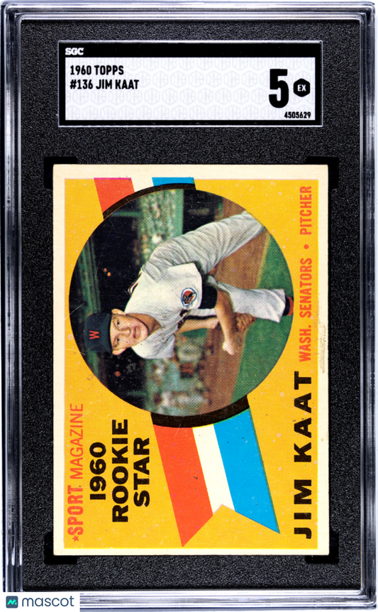 1960 Topps Jim Kaat #136 SGC 5