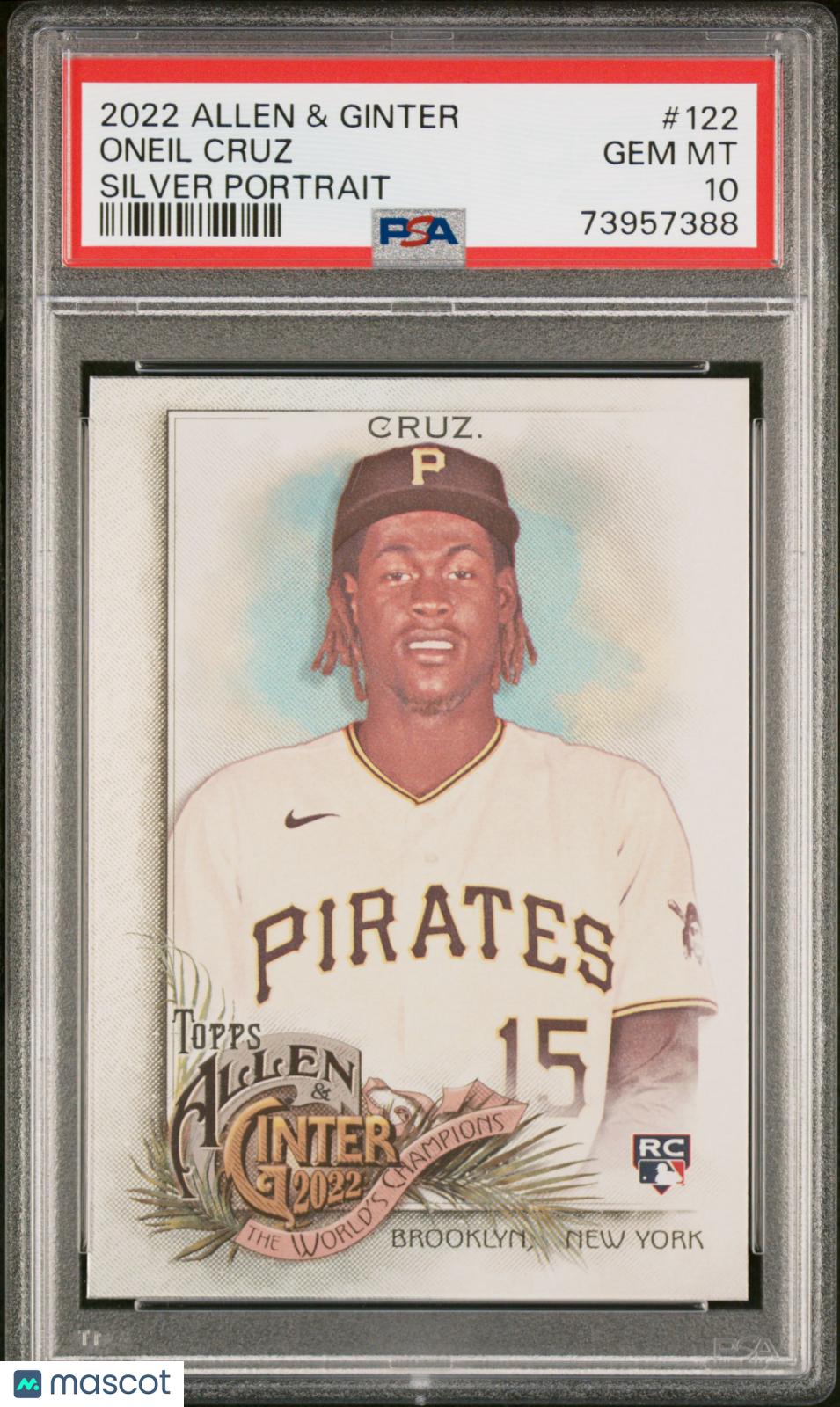 2022 Topps Allen & Ginter Oneil Cruz #122 Silver Portrait PSA 10