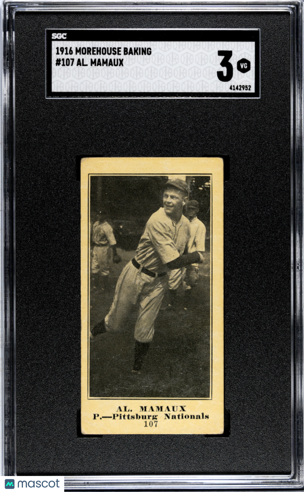 1916 Morehouse Baking Al. Mamaux #107 SGC 3