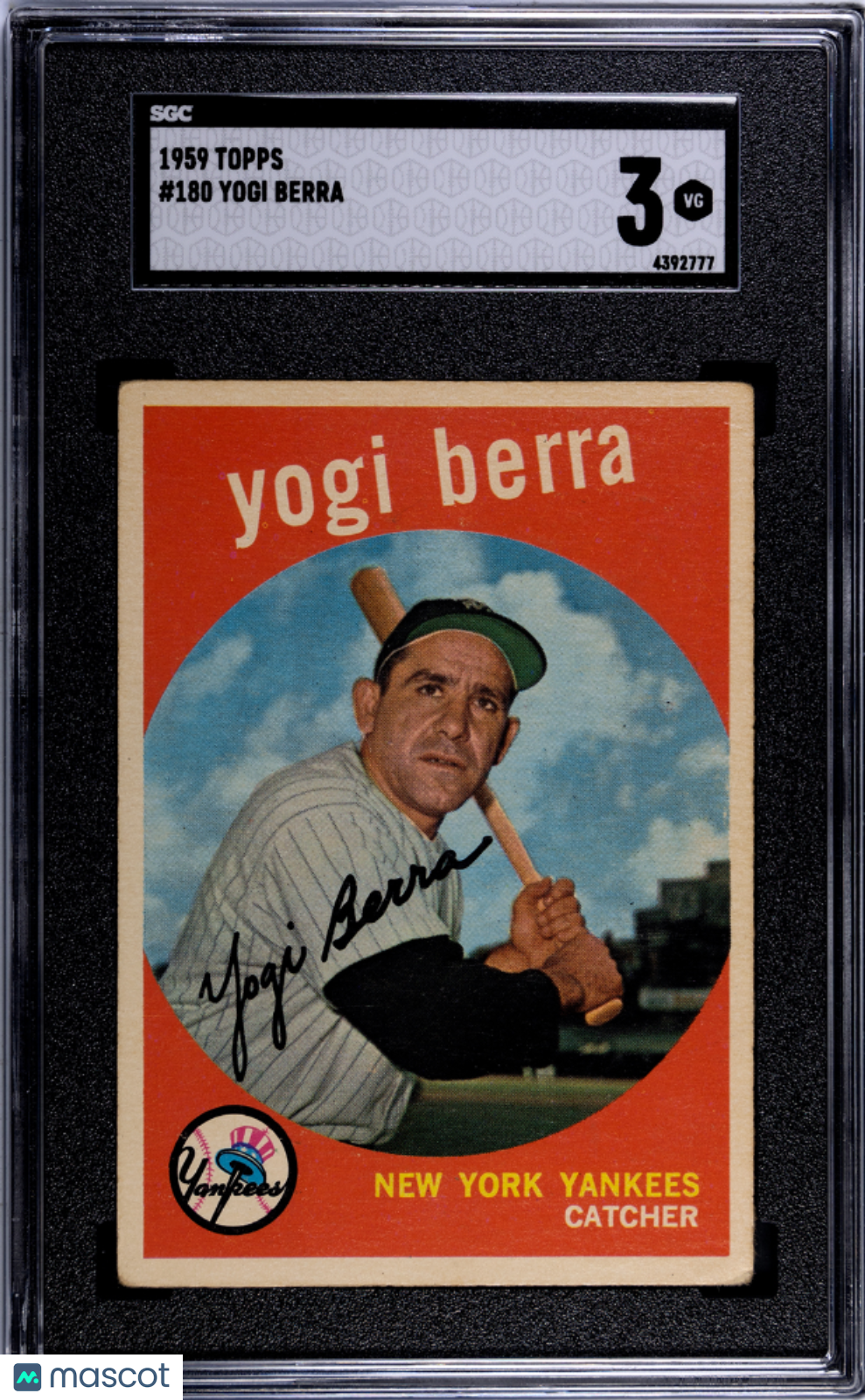 1959 Topps Yogi Berra #180 SGC 3