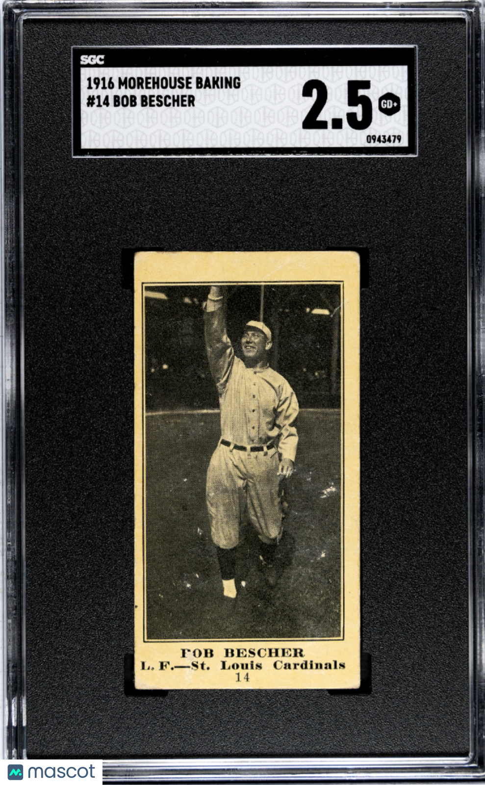 1916 Morehouse Baking Bob Bescher #14 SGC 2.5