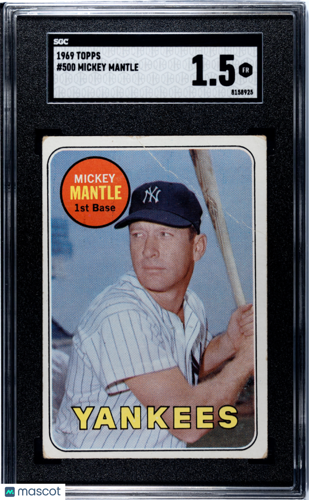 1969 Topps Mickey Mantle #500 SGC 1.5