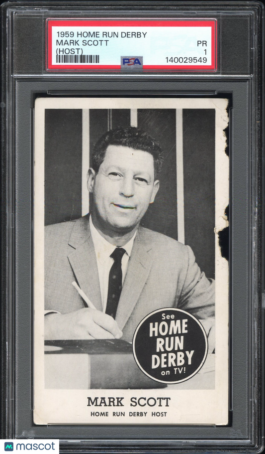 1959 Home Run Derby Mark Scott (Host) PSA 1