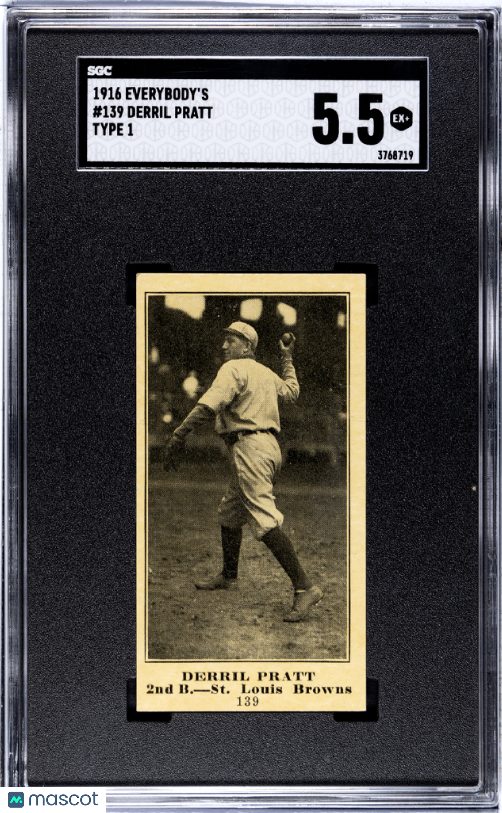 1916 Everybody's Derril Pratt #139 Type SGC 5.5