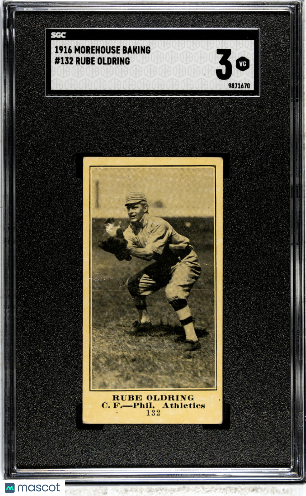 1916 Morehouse Baking Rube Oldring #132 SGC 3