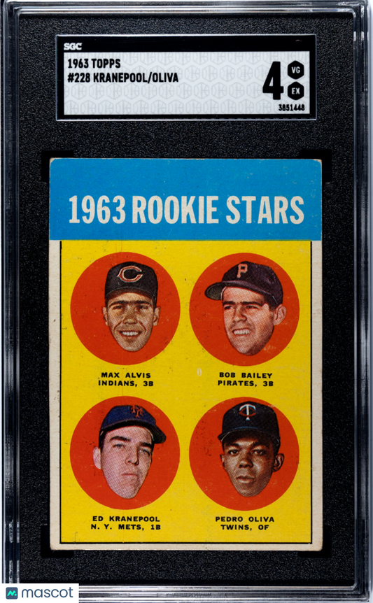 1963 Topps Oliva Kranepool #228 SGC 4