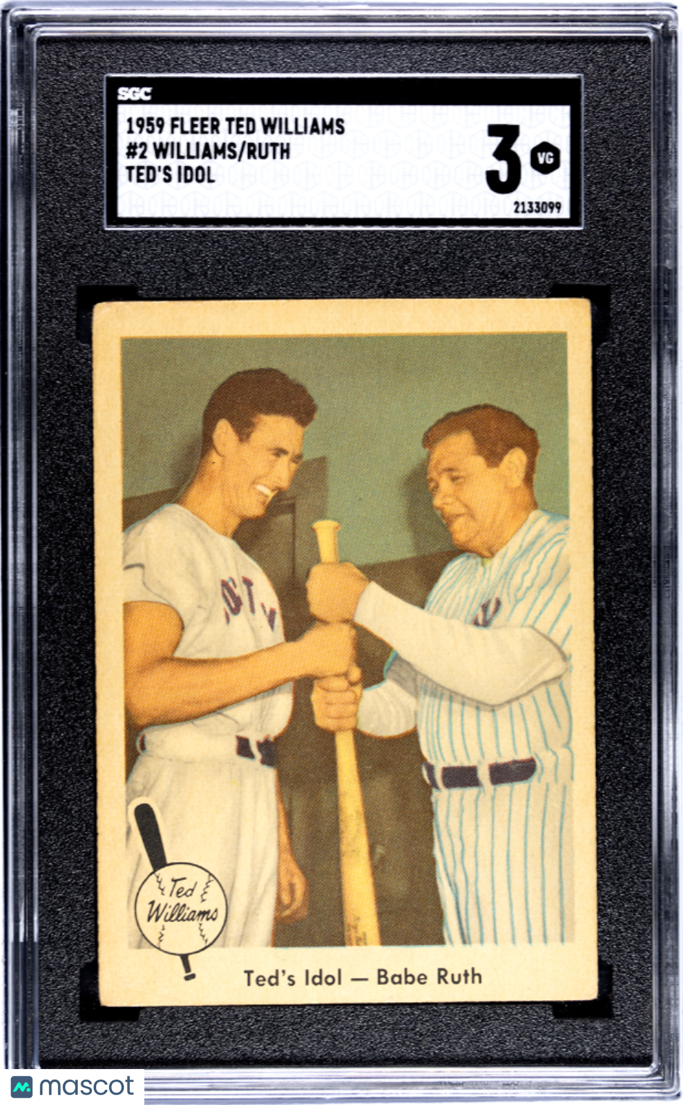 1959 Fleer Ted Williams Ruth Williams #2 Ted's Idol SGC 3