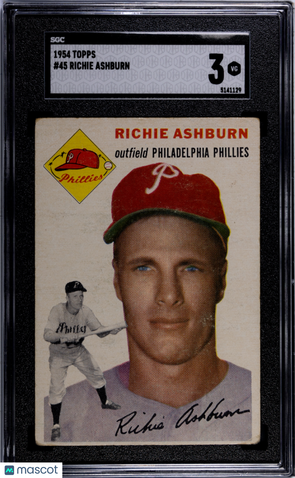 1954 Topps Richie Ashburn #45 SGC 3