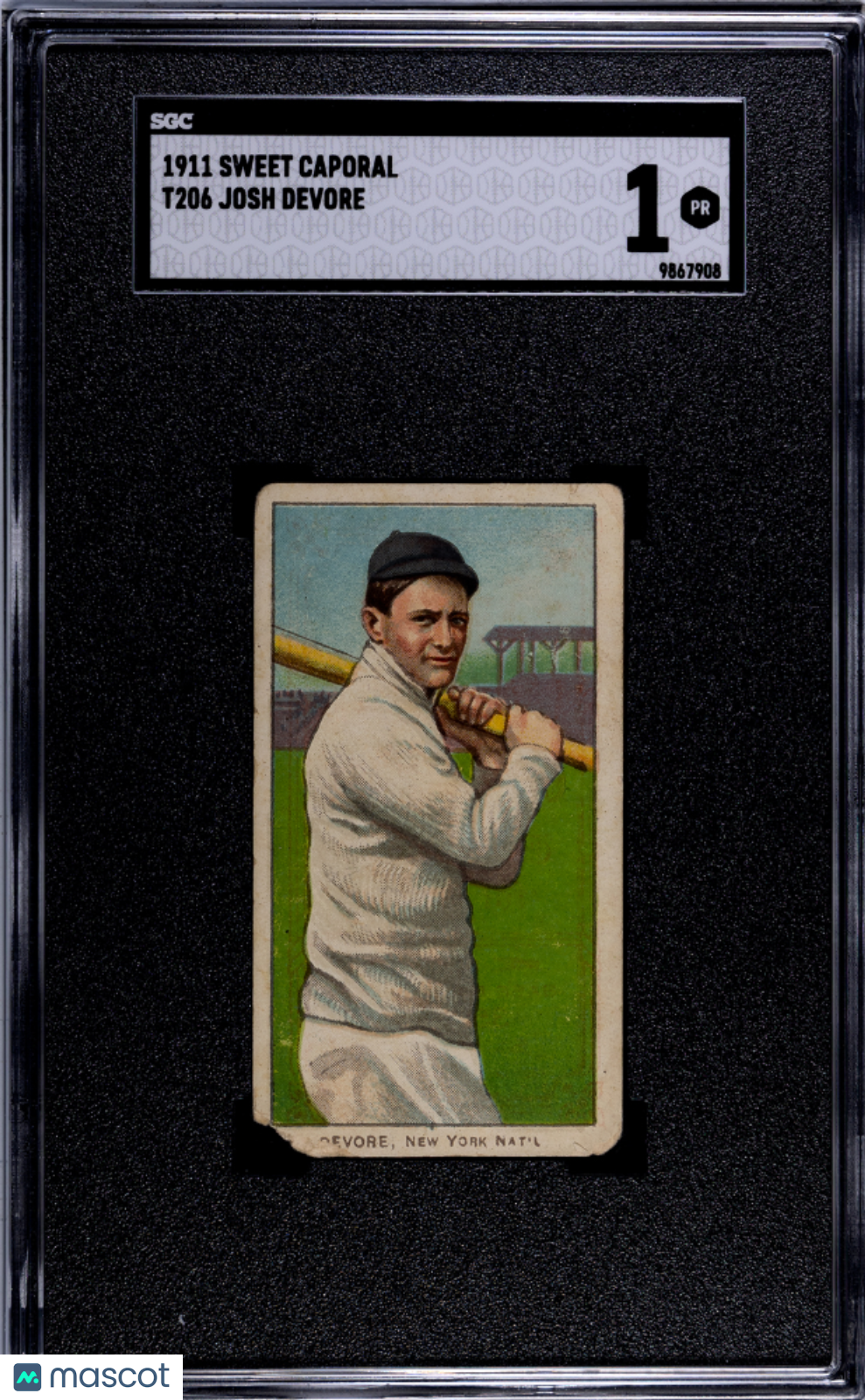 1911 Sweet Caporal (T206) Josh Devore SGC 1