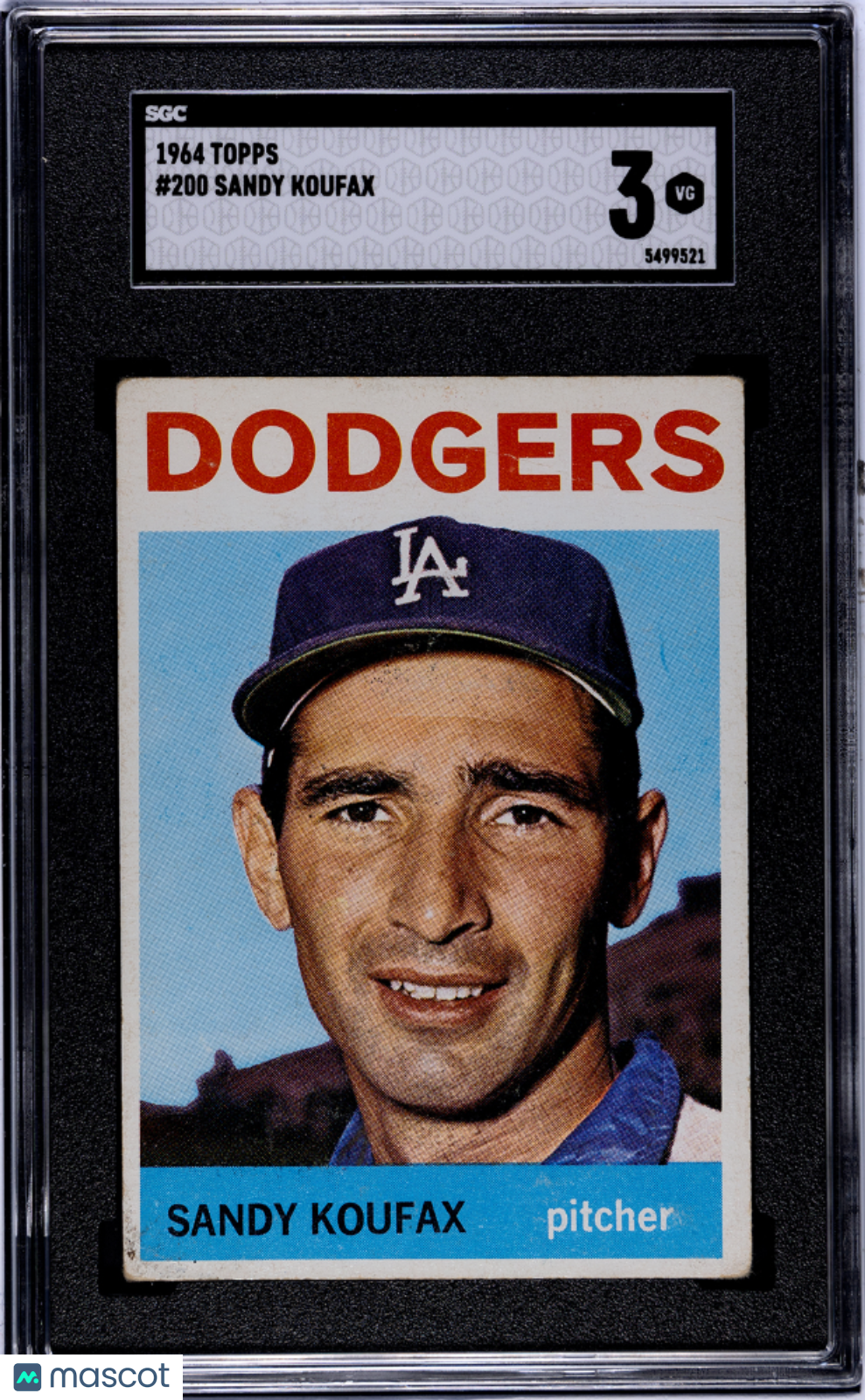 1964 Topps Sandy Koufax #200 SGC 3