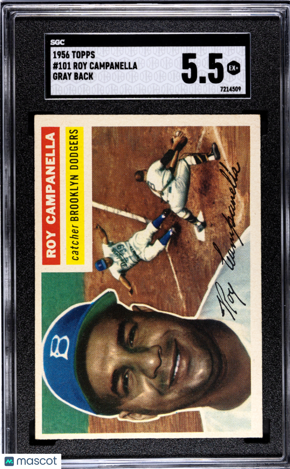 1956 Topps Roy Campanella #101 Gray Back SGC 5.5