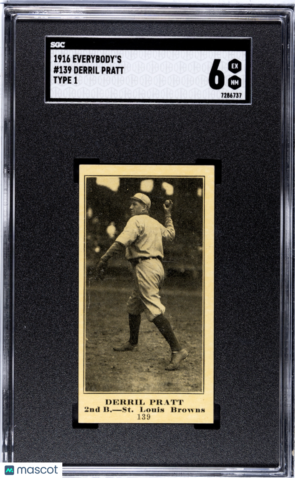1916 Everybody's Derril Pratt #139 Type SGC 6