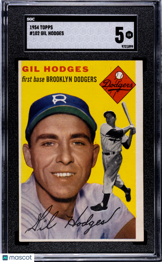 1954 Topps Gil Hodges #102 SGC 5