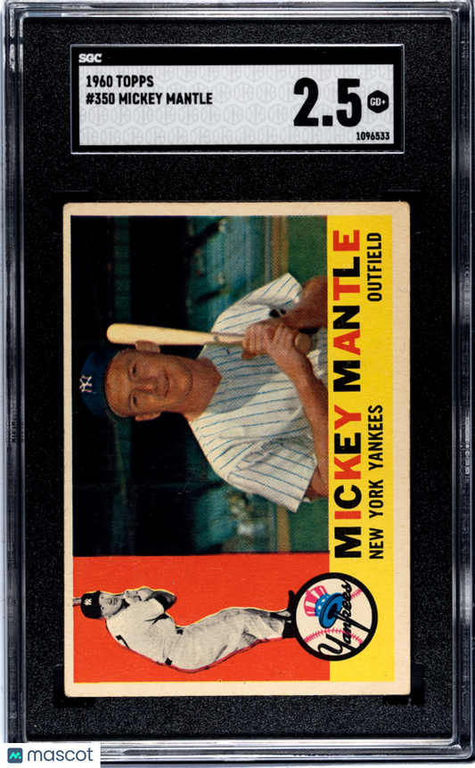 1960 Topps Mickey Mantle #350 SGC 2.5