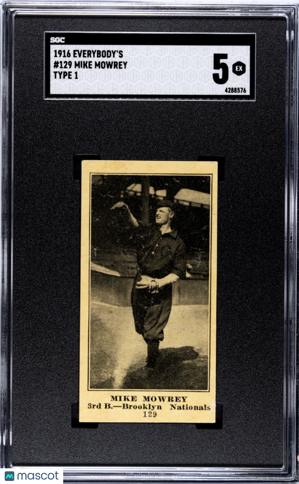1916 Everybody's Mike Mowrey #129 Type SGC 5