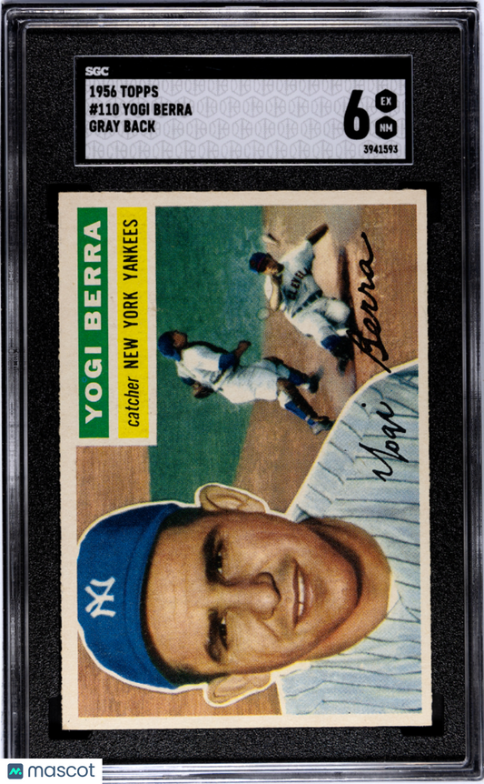 1956 Topps Yogi Berra #110 Gray Back SGC 6