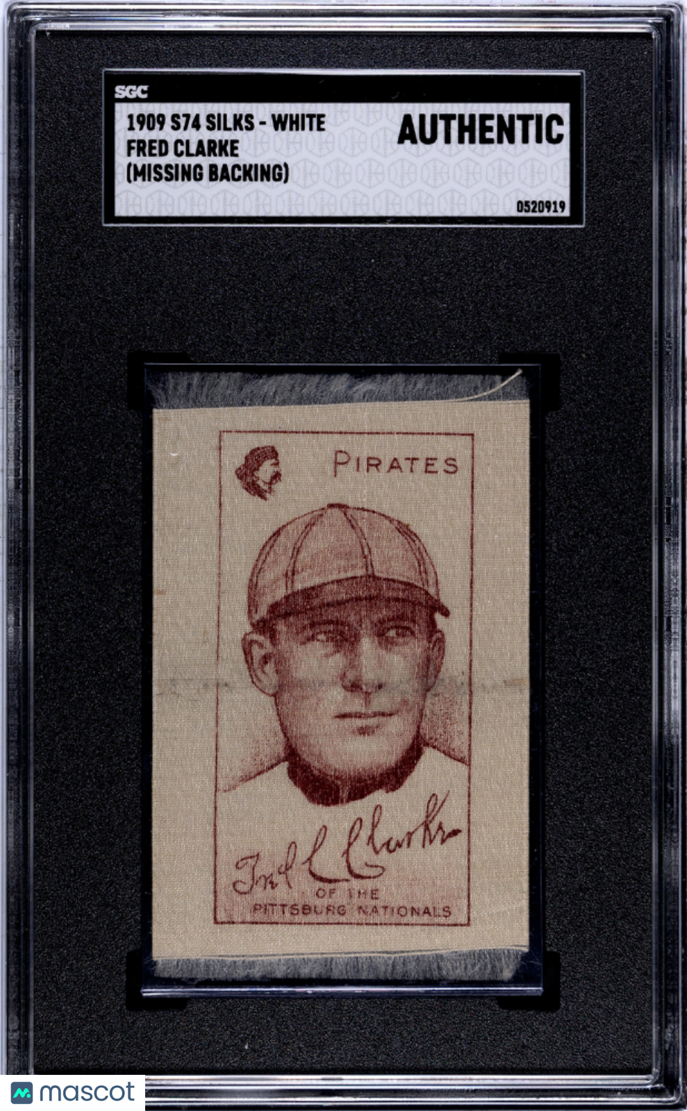 1909 S74 Silks - White (S74-1) Fred Clarke SGC A