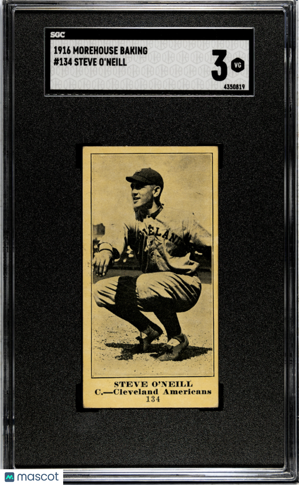 1916 Morehouse Baking Steve O'neill #134 SGC 3