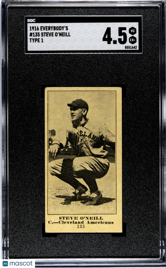 1916 Everybody's Steve O'neill #135 Type SGC 4.5