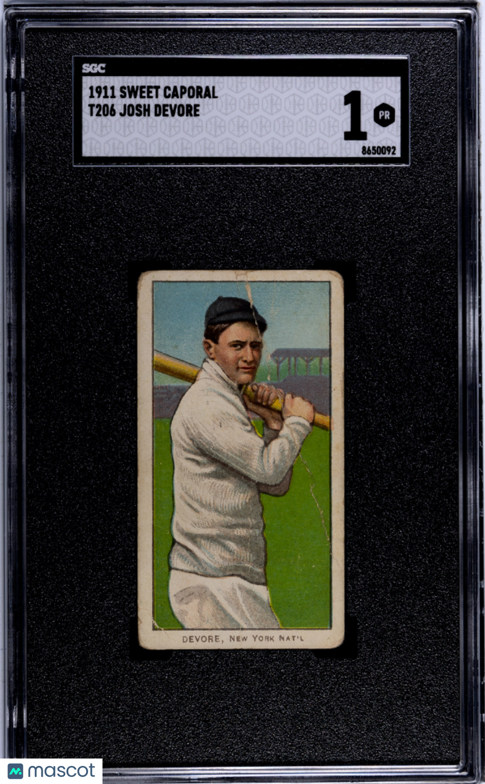 1911 Sweet Caporal (T206) Josh Devore SGC 1