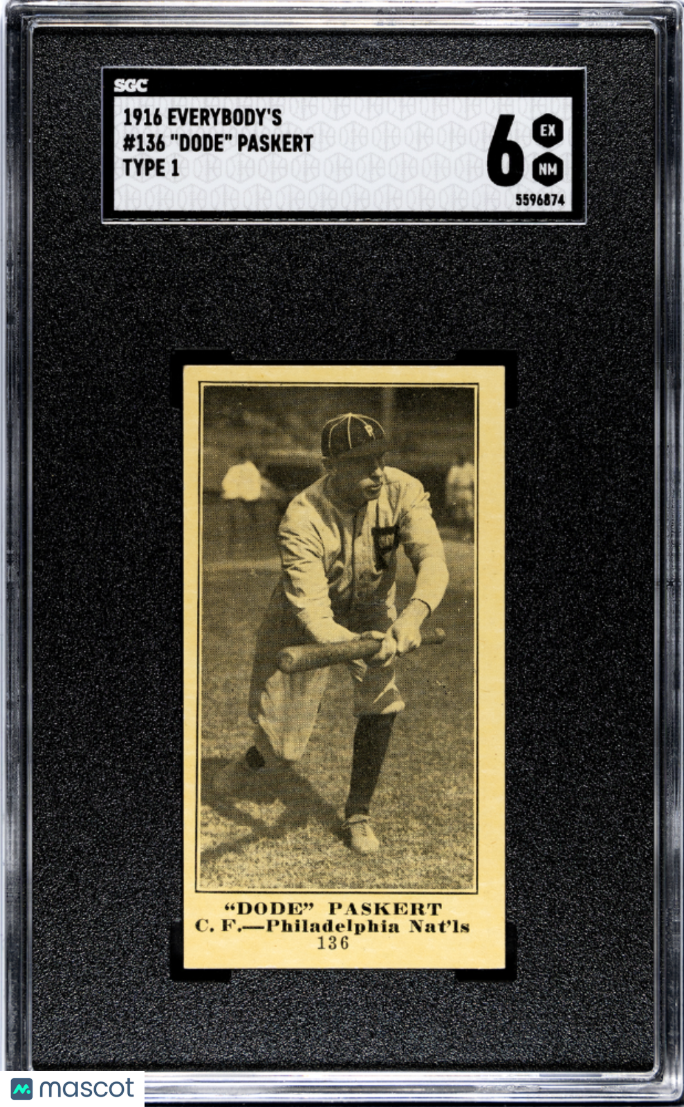 1916 Everybody's Dode Paskert #136 Type SGC 6