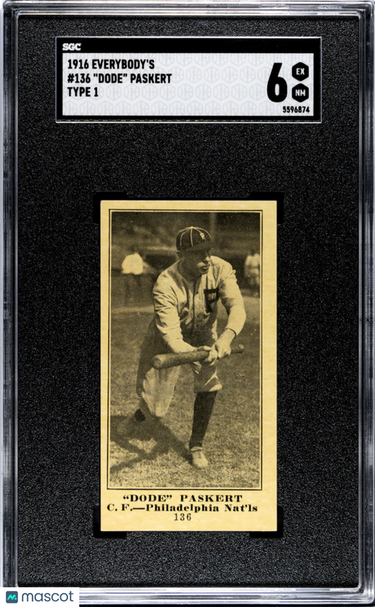 1916 Everybody's Dode Paskert #136 Type SGC 6