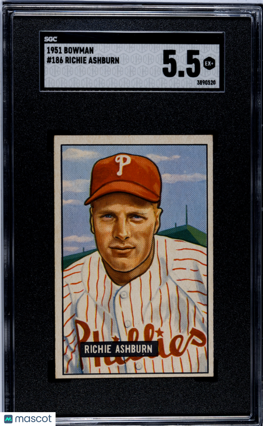 1951 Bowman Richie Ashburn #186 SGC 5.5