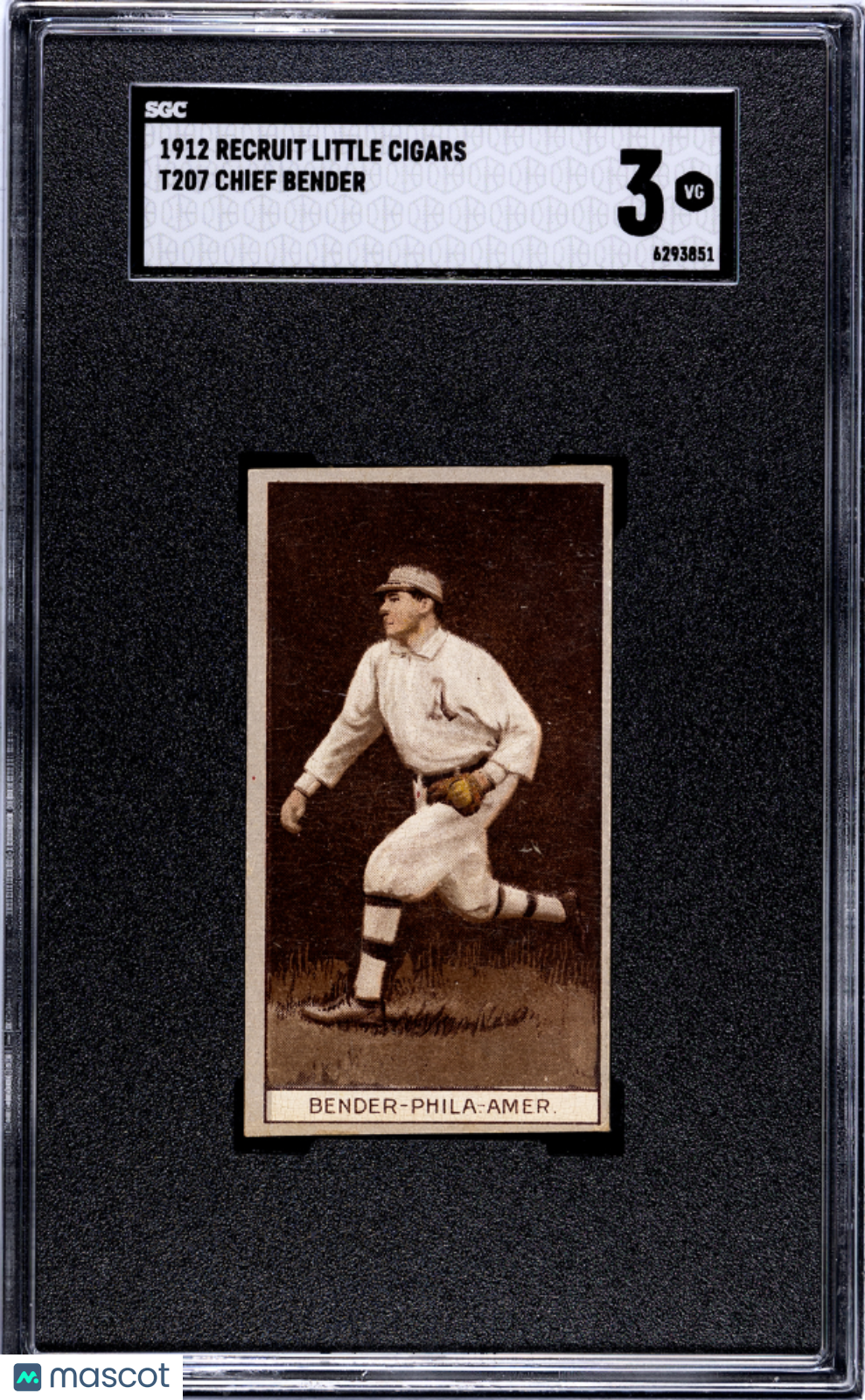 1912 Recruit Little Cigars (T207) Chief Bender SGC 3